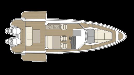 Motorboat Saxdor SAXDOR 320 GTC Plano del barco