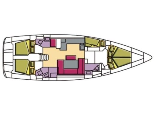 Sailboat Bavaria Cruiser 51 Plattegrond van de boot