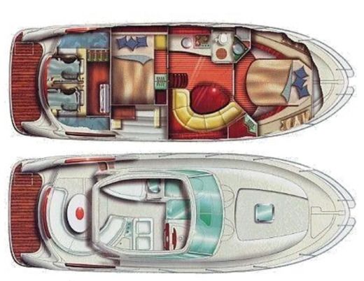 Motorboat Jeanneau Prestige 34 boat plan