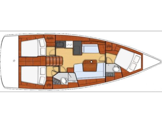 Sailboat  Oceanis 41.1 /3cab Boat design plan