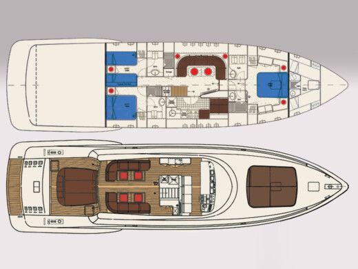 Motorboat Mangusta 72 Boat layout
