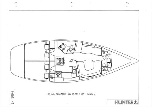 Sailboat Hunter 376 Plan du bateau