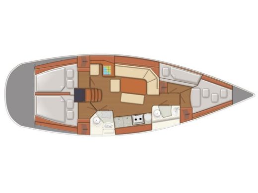 Sailboat Delphia 40 Boat layout