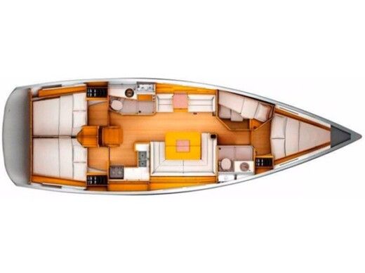 Sailboat Jeanneau Sun Odyssey 439 Plattegrond van de boot