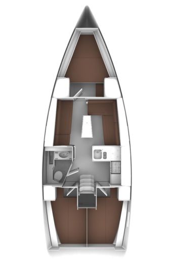 Sailboat BAVARIA 37 CRUISER Boot Grundriss