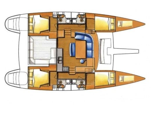 Catamaran LAGOON 450 F Boat layout