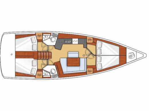 Sailboat  Oceanis 45 (4 cabins) boat plan