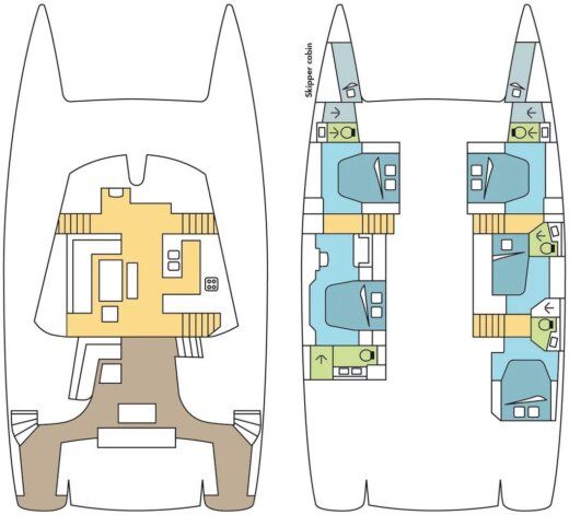 Catamaran Fountaine Pajot Sanya 57 Plano del barco