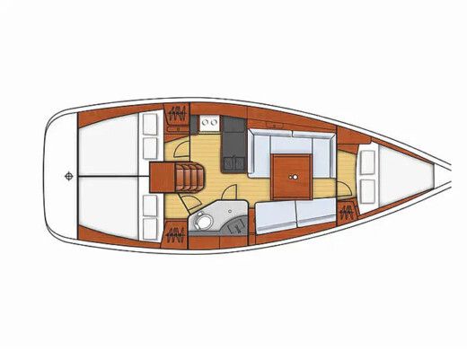 Sailboat  Oceanis 34 Boat layout