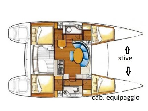 Catamaran wissman cat 36 Boot Grundriss