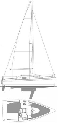 Sailboat Jeanneau Sun 2500 Plano del barco