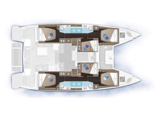 Catamaran  Lagoon 51 Boat layout