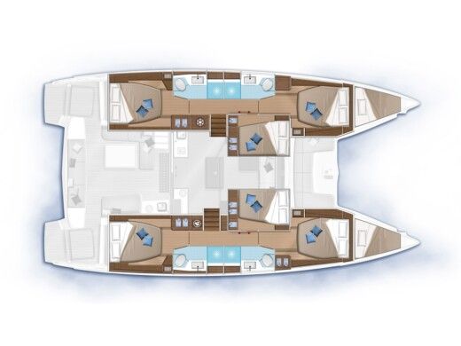 Catamaran  Lagoon 50 A/C & GEN & WM boat plan