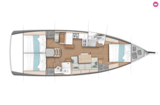 Sailboat Jeanneau Sun Odyssey 440 Plan du bateau