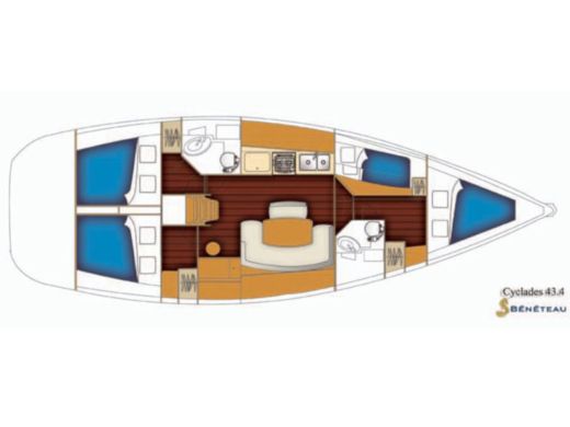Sailboat BENETEAU CYCLADES 43.4 boat plan