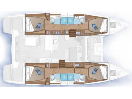 Catamaran Lagoon Lagoon 46 Boot Grundriss