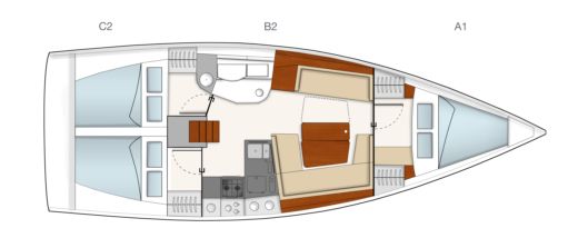 Sailboat Hanse 385 boat plan