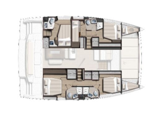 Catamaran  Bali 4.6 Plattegrond van de boot
