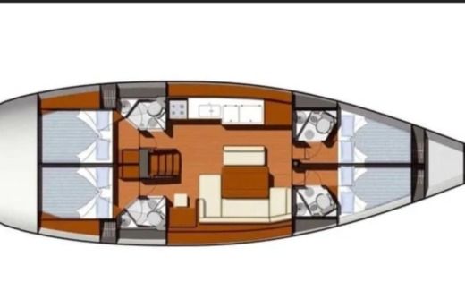 Sailboat Jeanneau Sun Odyssey 49 Plan du bateau