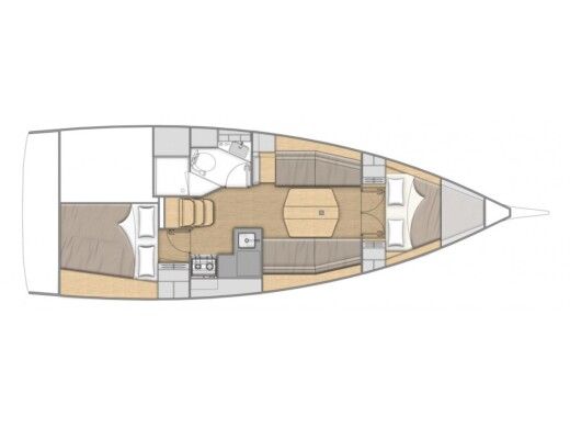 Sailboat Beneteau Oceanis 34.1 Boat layout