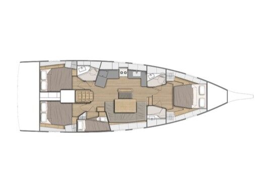 Sailboat  Oceanis 46.1 (bunk cab) Plattegrond van de boot