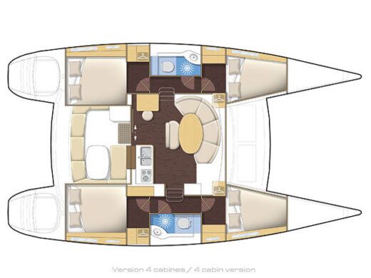 Catamaran LAGOON 380 boat plan