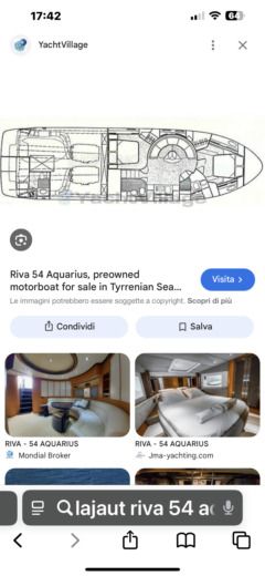 Motorboat Riva 54 Aquarius Plano del barco