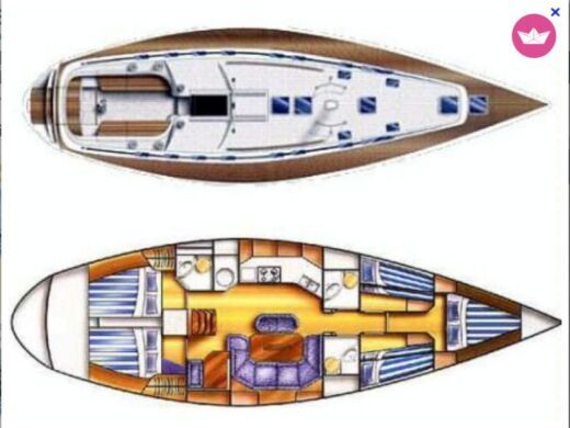 Sailboat DUFOUR 50 Classic Plan du bateau