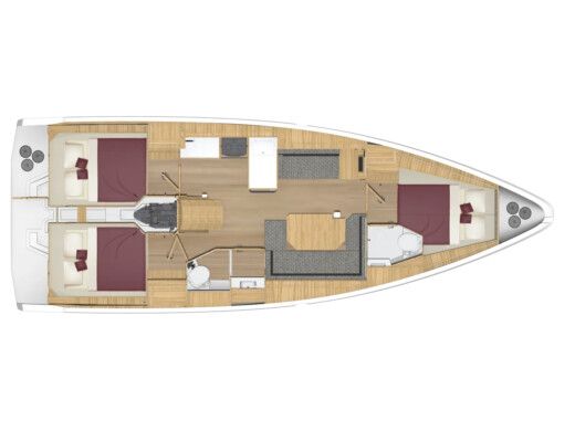 Sailboat  Bavaria C38 Plan du bateau