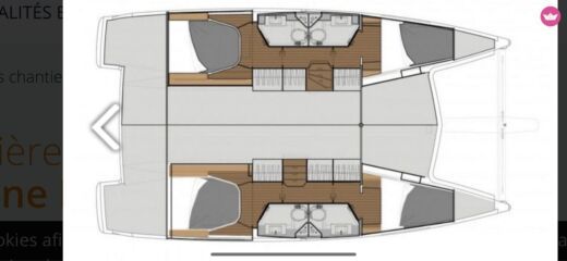 Catamaran Fountaine Pajot Lucia 40 Année 2020 Plan du bateau