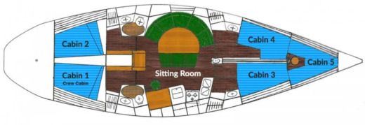 Sailboat Dromor Triton 48 Boot Grundriss