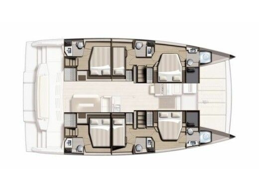Catamaran  Bali 4.8 A/C & GEN & WM boat plan
