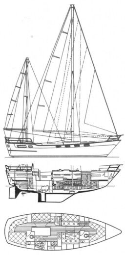 Sailboat Wauquiez Amphitrite Boat layout
