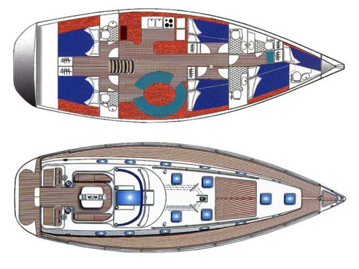 Sailboat Ocean Star OSY 58.4 Boat layout