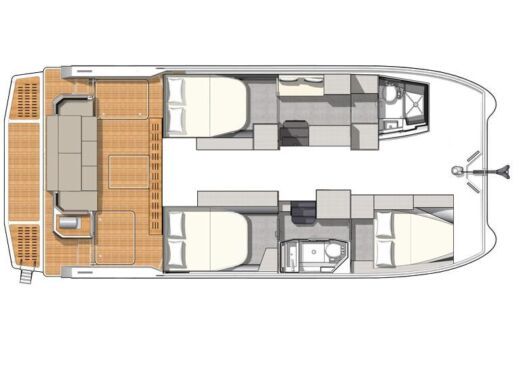 Catamaran Fountaine Pajot MY4S Σχέδιο κάτοψης σκάφους