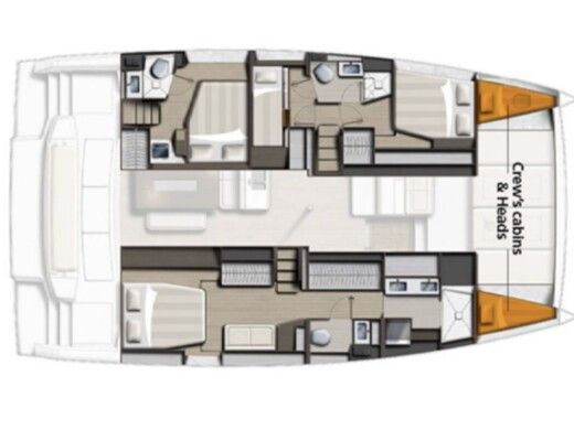 Catamaran  Bali 4.6 Boat layout