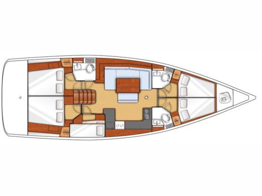 Sailboat  Oceanis 48 Plano del barco