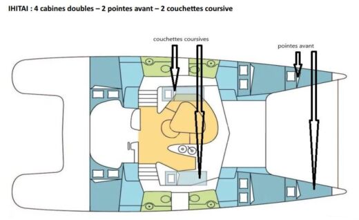Catamaran FOUNTAINE PAJOT BAHIA 46 Plano del barco