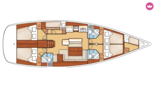 Sailboat Beneteau Oceanis 50 Planimetria della barca