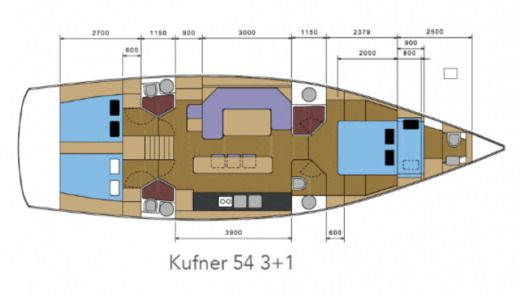 Sail Yacht Kufner 54 exlusive Planimetria della barca