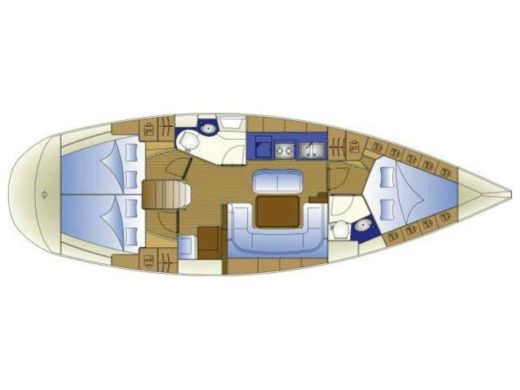 Sailboat Bavaria 40 cruiser Boot Grundriss