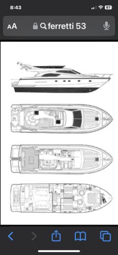 Motor Yacht Ferretti 53 Boat design plan