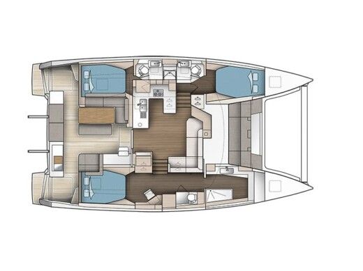 Catamaran  Astréa 42 - 3 cabines Plan du bateau