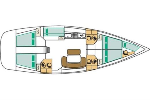 Sailboat Beneteau Cyclades 50.5 Boat layout