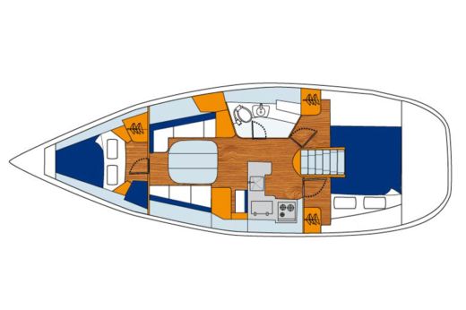 Sailboat Beneteau Oceanis 373 Boat layout