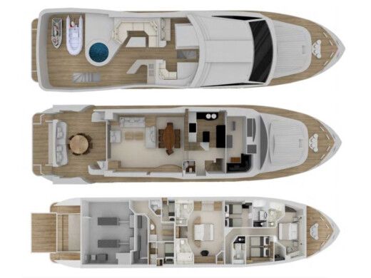 Motor Yacht Ferretti 880 boat plan