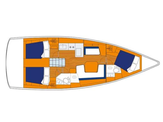 Sailboat Sunsail 41 Boot Grundriss