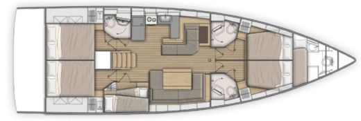 Sailboat Beneteau Oceanis 51.1 Plano del barco