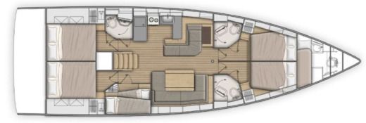 Sailboat Beneteau Oceanis 51.1 Boat layout