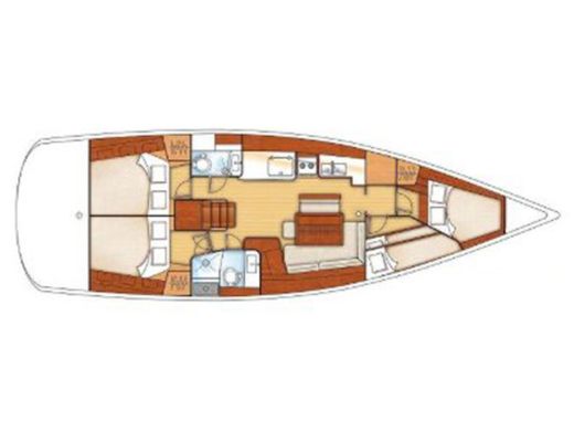 Sailboat BENETEAU OCEANIS 46 Boat layout